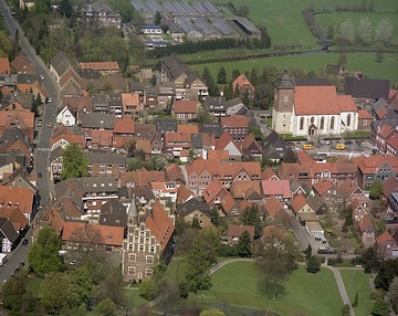 Münster, Wolbeck: Dorfzentrum, Drostenhof, St. Nikolaus Kirche