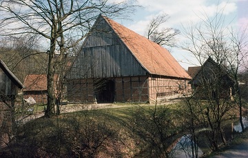 LWL-Freilichtmuseum Detmold, Münsterländer Gräftenhof: Haupthaus von 1787 (Torseite)