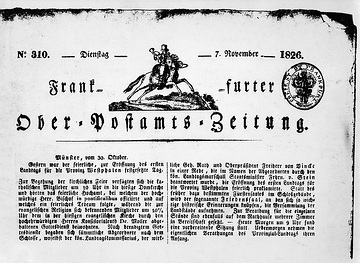 1. Provinziallandtag 1826, Bericht der Frankfurter Ober-Postamts-Zeitung vom 7.11.1826 zur Eröffnung des 1. Provinziallandtages in Münster