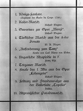 Musikprogramm vom 24.8.1889 anlässlich des Besuches Kaiser Wilhelms II. beim Provinzialverband Westfalen, Münster