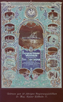 Glückwunschkarte des Provinzialverbandes an Kaiser Wilhelm II. zu seinem 25. Regierungsjubiläum 1913