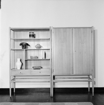 Ausstellung Modernes Wohnen, 1961: Schrank-Regal-Kombination