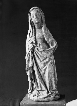 Madonnen-Ausstellung: Maria, gotische Holzplastik aus einer Verkündigungsgruppe, 15. Jahrhundert