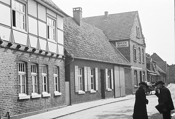 Telgte, 1944: Die Ritterstraße mit Bäckerei Heinrich Leifeld.