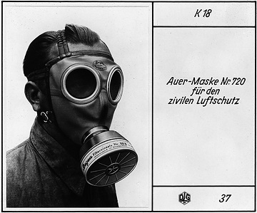 Luftschutz 1933: Gasmaske, Auer-Maske Nr. 720, für dem zivilen Luftschutz