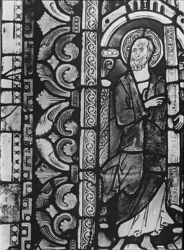 Fenstergemälde im Chor der evangelischen Pfarrkirche in Lohne