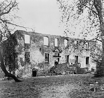 Haus Hove, Wengern: Ruine des Herrenhaus nach dem Brand 1871