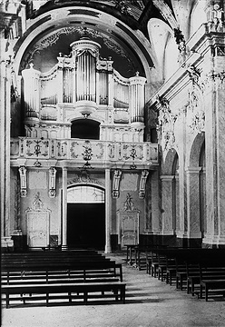 Orgelempore in der Maria Immaculata-Kirche (ehemalige Jesuitenkirche, erbaut 1754-1770)