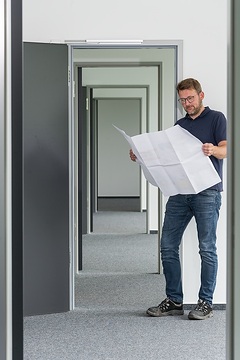 Kreis Steinfurt, Kreishaus: Neubau-Projektleiter Dirk Stücker während der Planung des zukünftigen Jobcenters