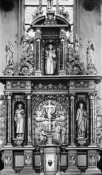 St. Petri-Kirche, barocker Hochaltar, um 1600 erschaffen vom münsterschen Bildhauer Johann Kroeß