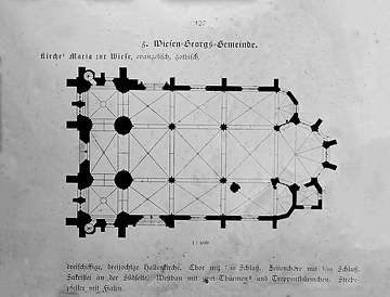 Grundrisszeichnung der Kirche St. Maria zur Wiese: Hallenkirche, gotisch (Soest), Aufnahmedatum der Fotografie ca. 1913.
