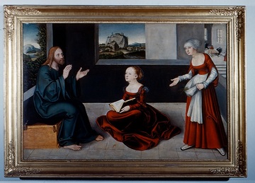 Meisterwerke-Ausstellung: Jesus mit Maria und Martha, Gemälde von Lucas Cranach, um 1540