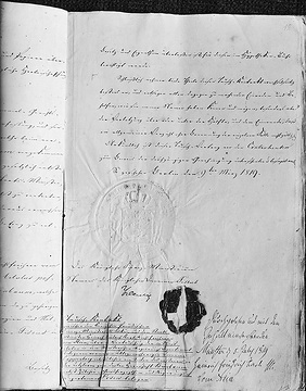 Urkunde von 1819: Übernahme der Domäne Cappenberg in den Besitz des Freiherrn vom Stein