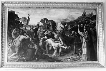 Tod Friedrich Barbarossas, Gemälde von Schnorr von Carolsfeld - Schloss Cappenberg, Festsaal