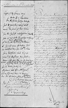 Brief des Vereins für Geschichte und Altertumskunde, Münster,  vom 19.8.1827 an Freiherrn vom Stein: Seine Ernennung zum Ehrenmitglied des Vereins