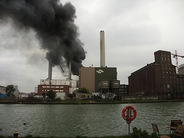 Brand im alten Kohlekraftwerk am Hafen Münster, 24.08.2006