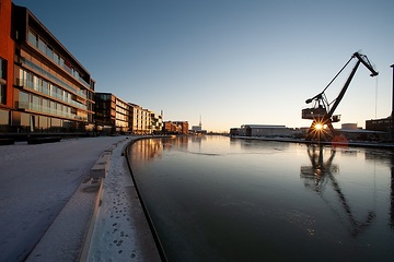 Hafenpromenade im Sonnenuntergang, 2009