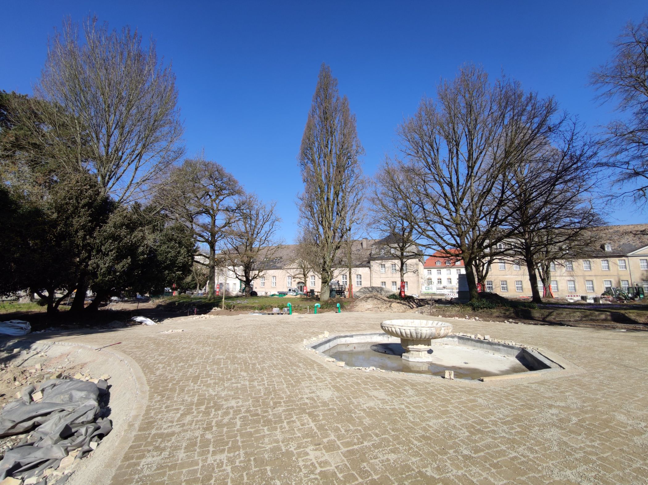 Während der Sanierungsarbeiten: Der Muschelbrunnen aus dem Jahr 1687.<br>Foto: LWL/Marcus Weiß