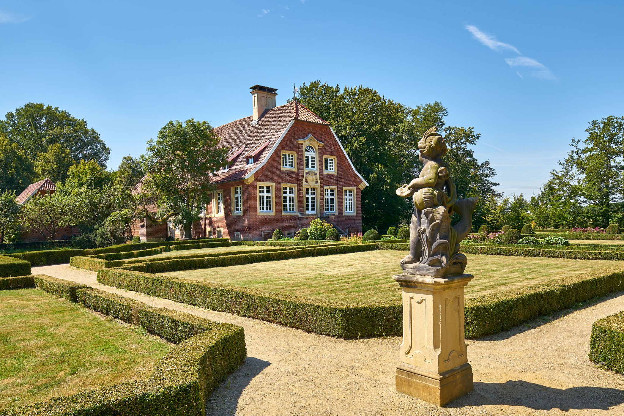 Garten am Haus Rüschhaus.<br>Foto: Münsterland e.V./Philipp Fölting