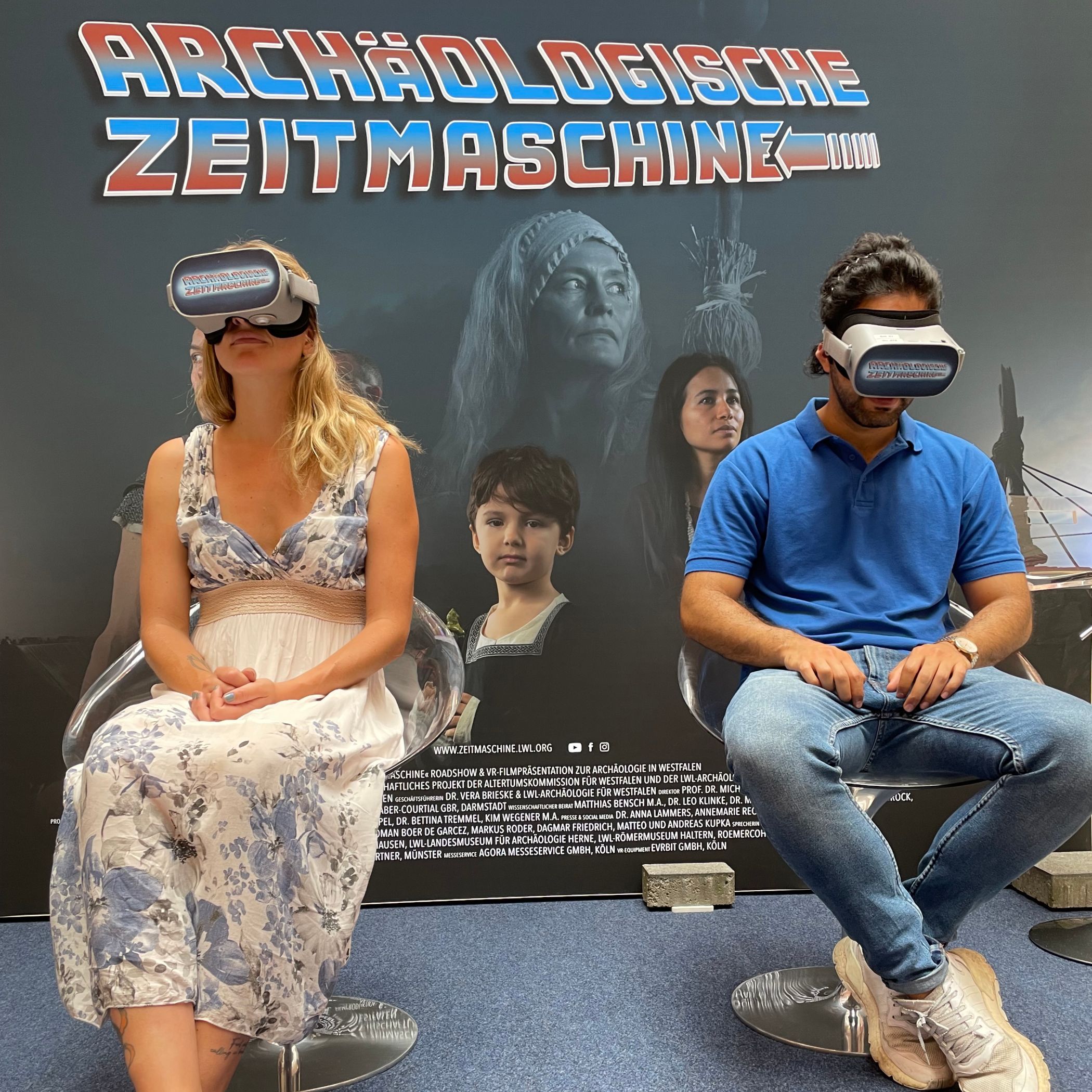 Zeitreisen ermöglicht die LWL-Altertumskommission für Westfalen mit "Virtual Reality"-Brillen.<br>Foto: LWL/Lammers