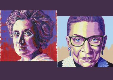Im Mittelpunkt des Vortrags standen die Biografien von Rosa Luxemburg und Ruth Bader Ginsburg.<br>Foto: Oliver Schäfer