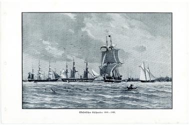 Die Schiffe der preußischen Ostasienexpedition, Kunstdruck, Lüder Arenhold, Berlin, 1904.<br>Foto: Sammlung LWL-Preußenmuseum Minden