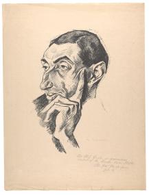 Das Kunstwerk des Monats Dezember ist eine Kreidelithografie von Heinrich Nauen, die ein Brustbildnis Alfred Flechtheims aus dem Jahr 1919 zeigt.<br>Foto: LWL/Hanna Neander