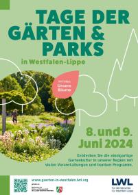 Am zweiten Juniwochenende öffnen die Gärten und Parks in Westfalen zum zwölften Mal gemeinsam ihre Pforten.<br>Plakat: LWL