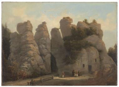 Das LWL-Museum für Kunst und Kultur zeigt als Kunstwerk des Monats Juni das Ölgemälde "Ansicht der Externsteine von Norden" (1851) von Otto Speckter.<br>Foto: LWL/Hanna Neander