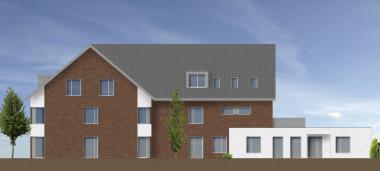 Der Landschaftsverband Westfalen-Lippe (LWL) hat am Fasanenweg 10 in Lienen ein barrierefreies Zuhause  für 24 Menschen gebaut. Es bietet insgesamt 24 Bewohner:innen in drei Wohnbereichen individuell möblierte Einzelzimmer bzw. kleine Apartments.<br>Grafik: LWL