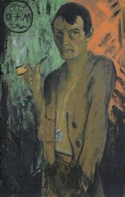 Otto Mueller, Selbstbildnis mit Pentagram, um 1924, Von der Heydt-Museum Wuppertal.<br>Foto: Medienzentrum Wuppertal 