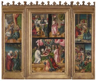 Das Marienretabel aus der Werkstatt von Lucas Cranach d. Ä. (1472-1553) ist nun im LWL-Museum für Kunst und Kultur zu sehen.<br>Foto: LWL / Hanna Neander