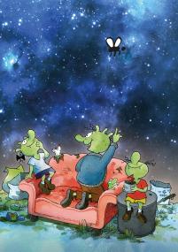 Die Olchis - Das große Weltraumabenteuer lässt alle Interessierten in die Welt der erfolgreichen Kinderbuchserie eintauchen.<br>Grafik: Sternevent GmbH/Zeiss-Planetarium Jena