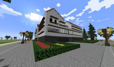 Schattierte Ziegel und Blumen im Vorgarten: Das Minecraft typische Design im Pixel-Stil lässt erstaunlich viele Details zu, mit denen das eigene Traumhaus gestaltet werden kann.<br>Copyright: LWL / Anna Bonorden 