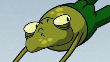 Ein Frosch mit grüner Hose ist der Hauptprotagonist im plattdeutschen Gedicht "Dat Pöggsken".<br>Foto: LWL