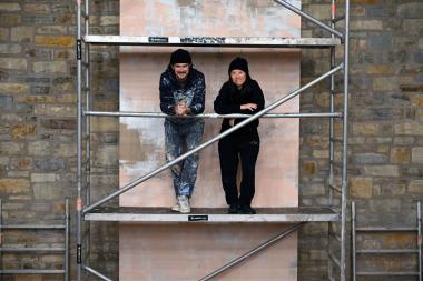 Die Illustratorin Pei-Yu Chang und der Düsseldorfer Künstler Malte van de Water schaffen mit ihrer Kunst Räume für die Exponate der Sonderausstellung &quot;775 - Westfalen.&lt;br&gt;Foto: LWL/ A. Karl 