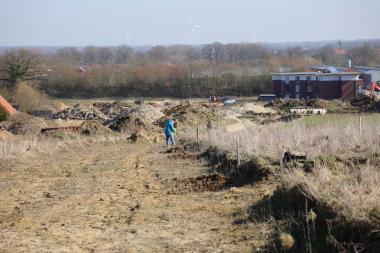 Arbeitsfoto der Nachuntersuchung durch Mitarbeitende der LWL-Archäologie für Westfalen.<br>Foto: LWL/C. Hentzelt