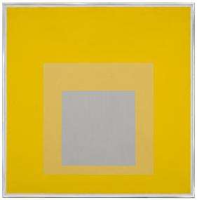 Am Freitag (15.8.) lädt das LWL-Museum für Kunst und Kultur von 15 bis 16.30 Uhr zu einem inklusiven Rundgang für Menschen mit und ohne Sehbehinderung. Foto: Josef Albers, Homage to the Square: Selected, 1959, LWL Museum für Kunst und Kultur.<br>Foto: LWL/Hanna Neander.<br>© VG Bild Kunst, Bonn, 2025