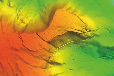 Eingefärbtes digitales Geländemodell des Gaulskopf bei Warburg.<br>Grundlage: GeoBasis NRW 2015; Bearb.: LWL-AfW, AS MS/Pfeffer