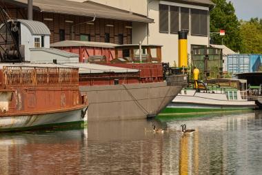 Einige der historischen Museumsschiffe am Oberwasser. &lt;br&gt;Foto: LWL / Julia Gehrmann 