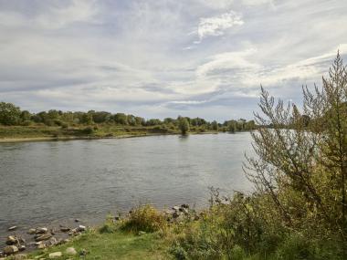 Blick auf die Weseraue unweit des Gernheimer Glasturms. <br>Foto: LWL/ Julia Gehrmann