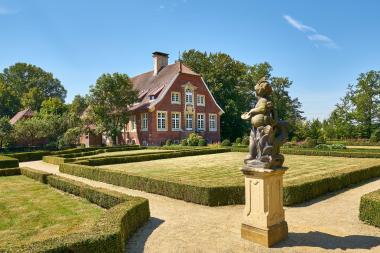 Garten am Haus Rüschhaus.<br>Foto: Münsterland e.V./Philipp Fölting