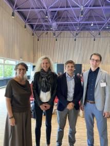 Gemeinsam für die mentale Gesundheit der Jugend: (v. l.) Prof. Dr. Tanja Legenbauer (LWL-Universitätsklinik Hamm), Prof. Dr. Anja Görtz-Dorten (Centrum für Kinder- und Jugendlichenpsychotherapie Köln), Prof. Dr. Paul Plener (Medizinische Universität Wien), sowie Prof. Dr. Dr. Martin Holtmann (LWL-Universitätsklinik Hamm) beim Symposium "Mental Health in der digitalen Generation". Bild: LWL/Suilmann 