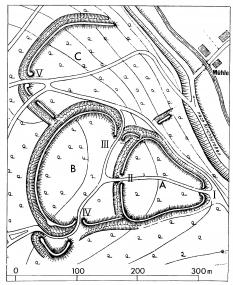 Plan der "Hünenburg" bei Borchen-Gellinghausen<br></b>(WMfA / AfB)</br>
