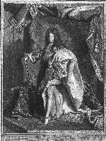 Bildnis König Ludwig XIV. von Frankreich, Kupferstich von Pierre Drevet, 1712, nach einem Gemälde von Hyacinthe Rigaud, 1701.<br> Foto: LWL</br>