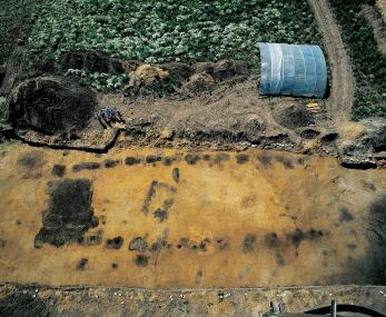 Ausgrabungen in Hamm aus der Vogelperspektive. <br>Foto: LWL</br>