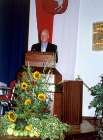 WHB-Vorsitzender Wolfgang Schäfer bei der Mitgliederversammlung in Ahaus. <br>Foto: WHB</br>