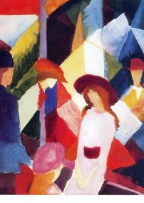 August Macke: Schaufenster, 1913, Tempera und Aquarell. <br>Foto: LWL</br>