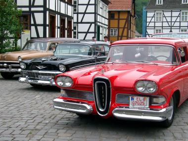 Unter dem Titel 'V8 Shakedown' hat das LWL-Freilichtmuseum das erste Hagener US-Car Treffen organisiert.   <br>Foto: LWL</br>