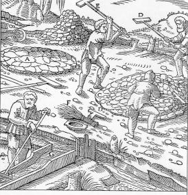 Das Verfahren der Erzaufbereitung in Westfalen. (Aus Agricola 1556). <br>Repro: LWL</br>